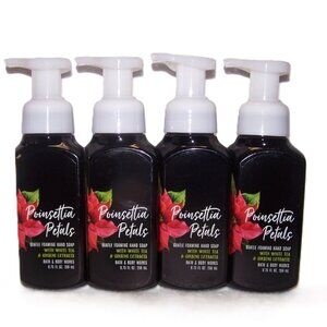 Bath & Body Works Poinsettia Petals Gentle Foaming Hand Soap w White Tea x4